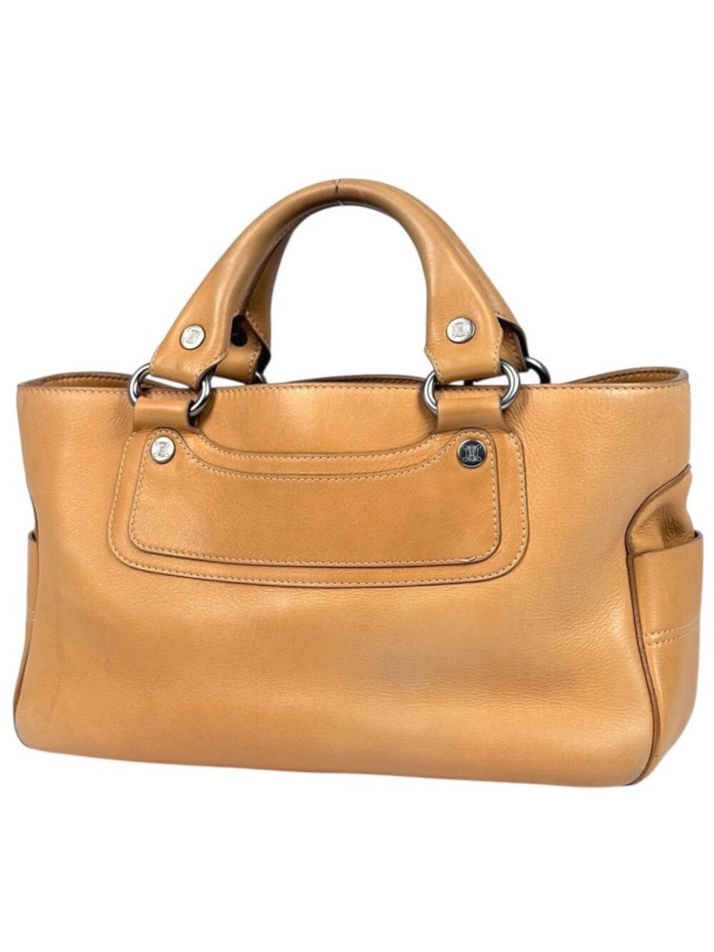 Celine Boogie Bag Handbag Leather Beige